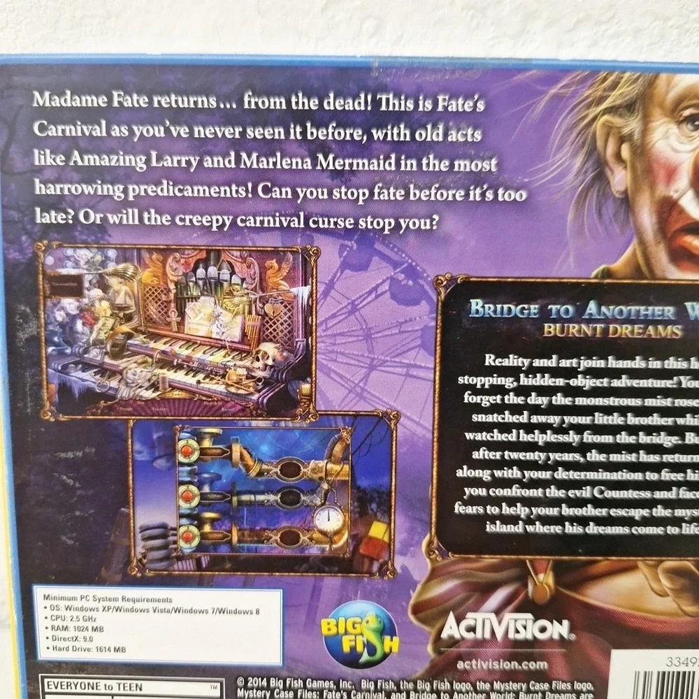 Mystery Case Files: Fate's Carnival PC DVD-ROM Hidden Object Game Big Fish Games